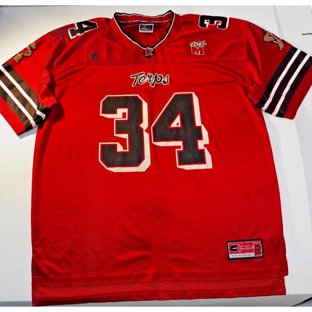 Vintage Team Pride Maryland Terrapins 34 Red Football Jersey XXL